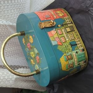 VINTAGE PAINTED WOOD BOX BAG